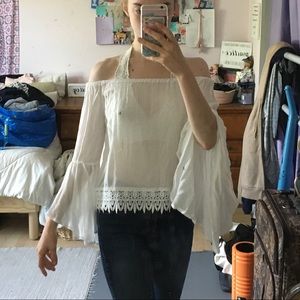 White off the shoulder top